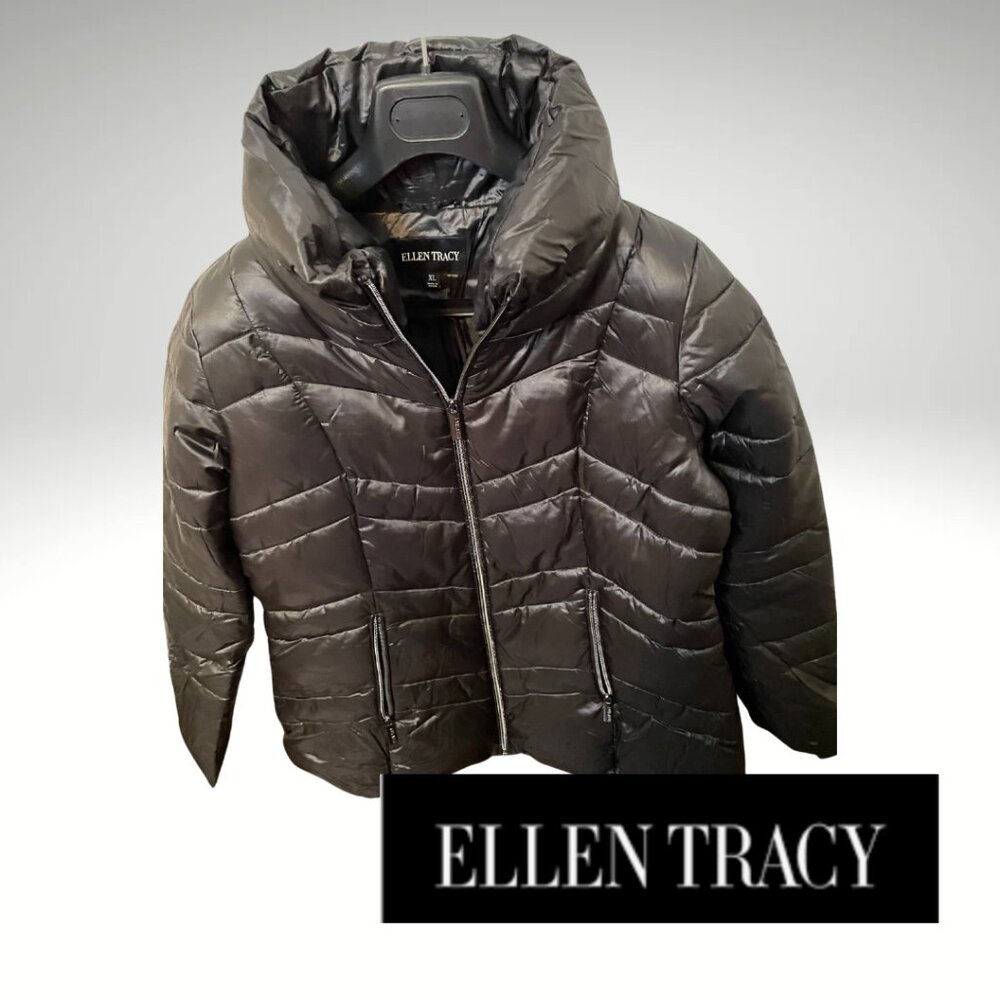 Brand New Bomber Style Women's/Girls' XL ELLEN TRACY Black with Silver Shimmer